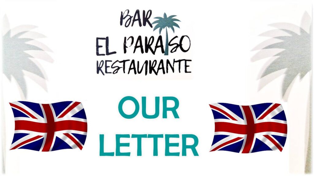 RESTAURANTE EL PARAÍSO LETTER IN ENGLISH